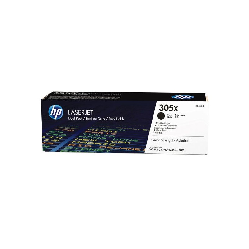 HP Toner 305X schwarz, 2er-Pack (CE410XD) HP Toner 305X schwarz, 2er-Pack (CE410XD)